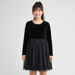 Wonder Nation Velour Tutu Dress Black Girls Large (10–12) New NWT